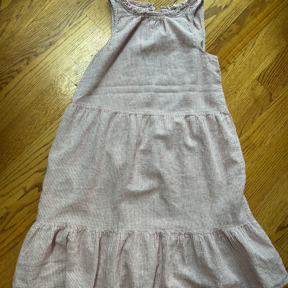 Tiered midi linen dress